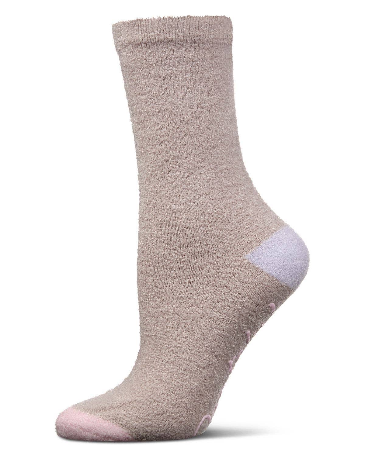 Infinity Classics International Inc. - Wholesale Socks - Women's - Contrast Heel & Toe Non-Skid Aloe Infused Crew0