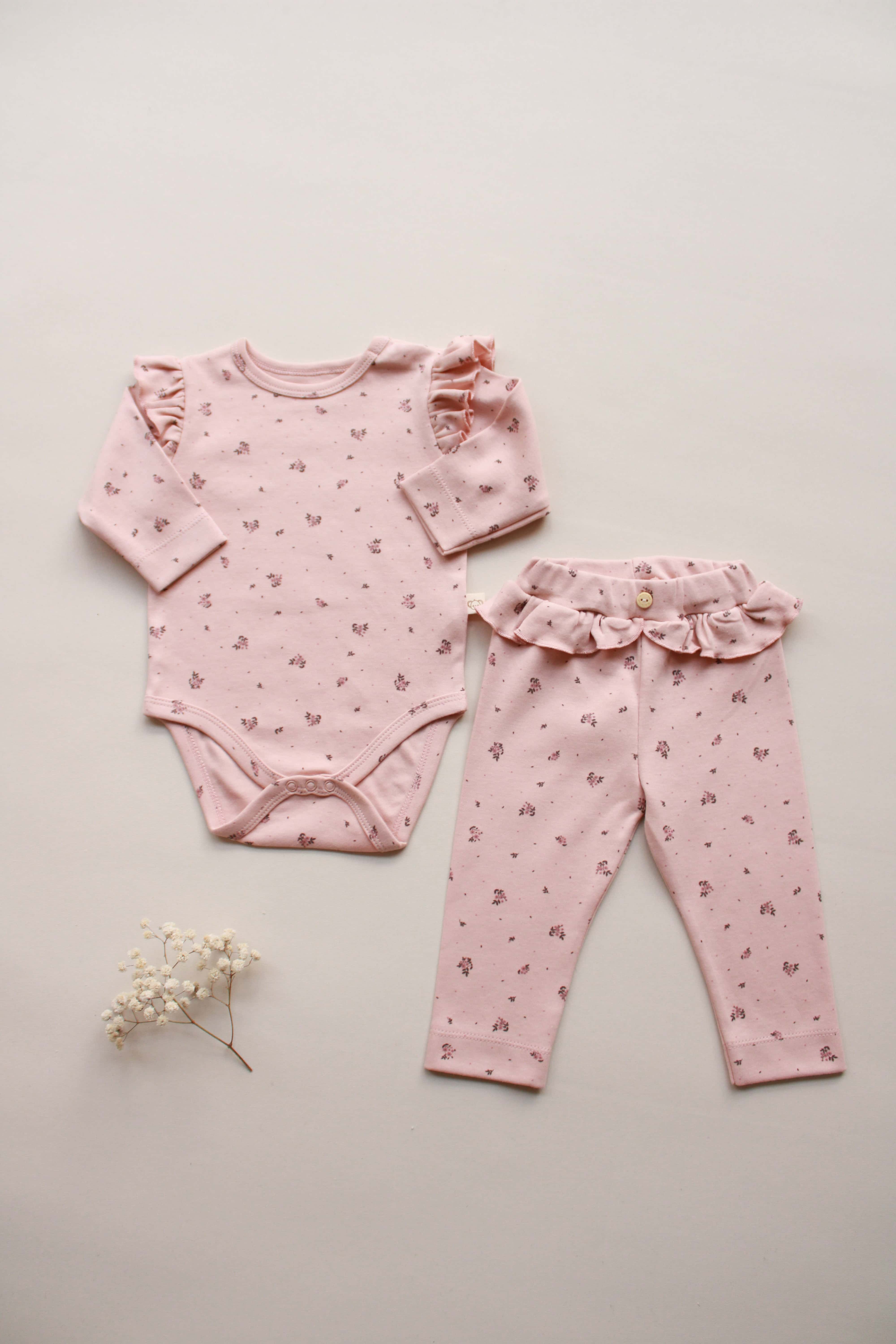 Honey and Hive - Wholesale Top & Pant Set - Baby - Rosalie Floral Ruffle Set1