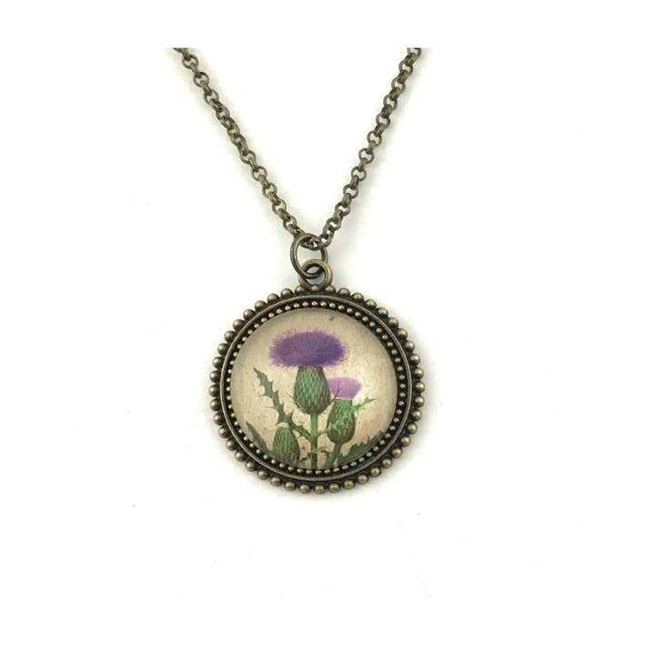 Scottish Thistle Pendant for wholesale by Fern & Filigree