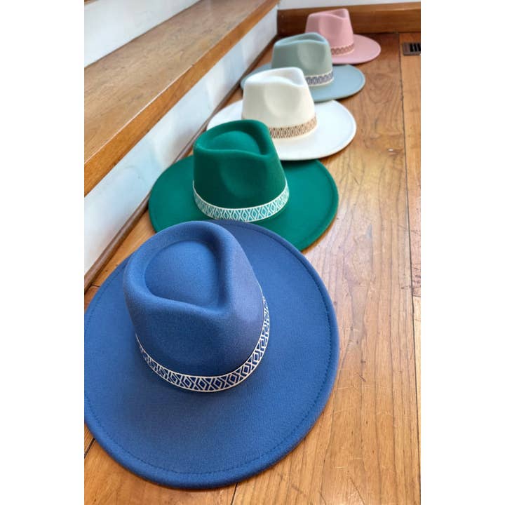 Bella Betty - Wholesale Fedora - Women's - WIDE BRIM DANDY PANAMA HAT FOR WOMEN With Jacquard Tape
