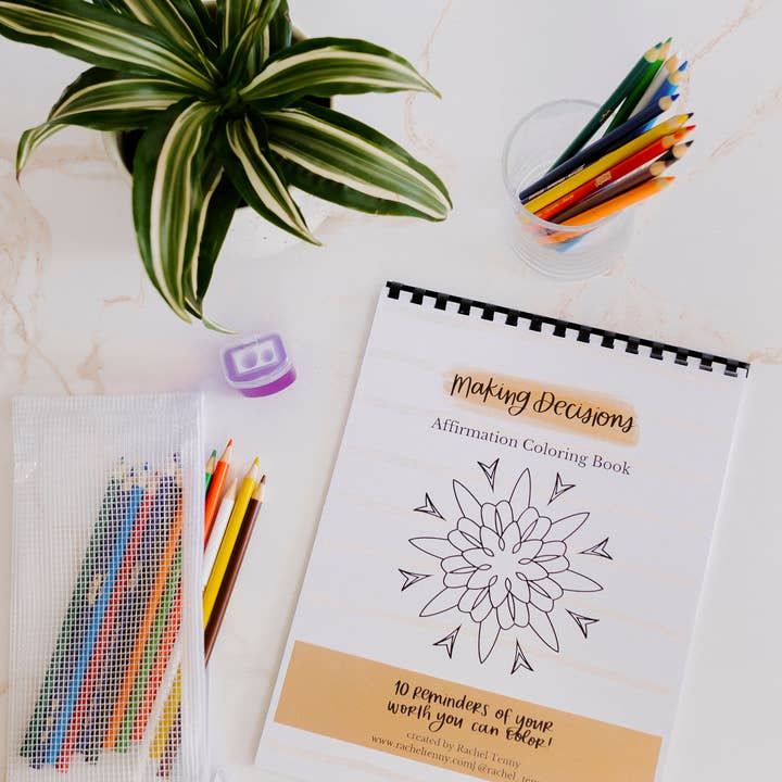Livro Colorir Tomando Decisões | Lápis de Cor & Bolsa por atacado de Rachel Tenny