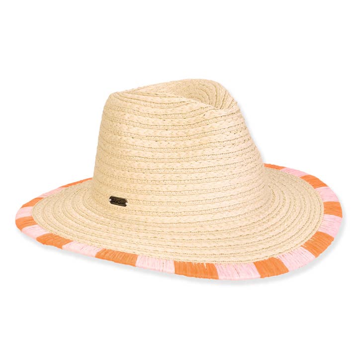 Beige, Chapeau Safari en Paille de Papier, Bord 3" | HH3395 B pour la vente par Headwear & Handbag Collections by Sun 'N' Sand