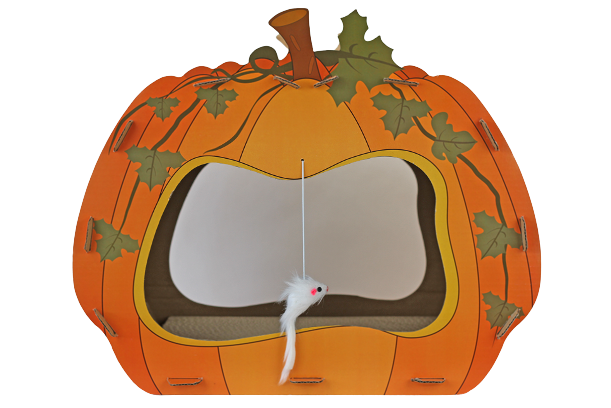 Midlee Designs – wholesale Kattkliare - Katt – Midlee Halloween pumpa katt skrapare hus2