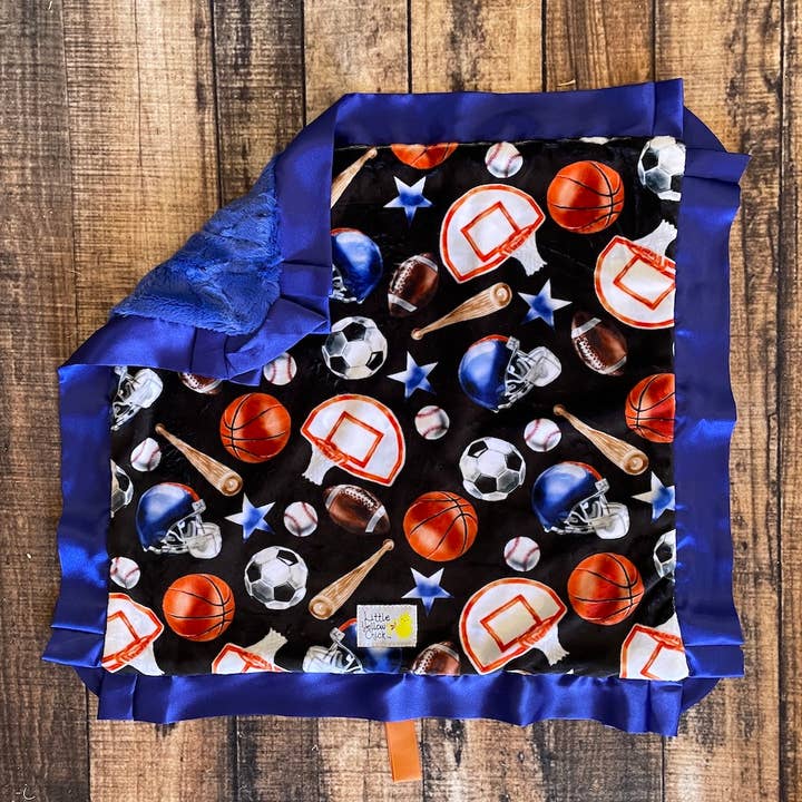 All Stars Royal Blue Sports Themed Bedding Blanket for wholesale by Little Yellow Chick