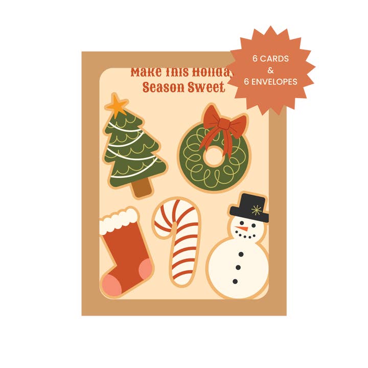 Christmas Cookies Card Set for wholesale by KGS Design Studio