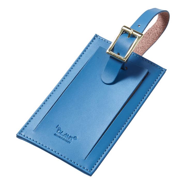 Clava Leathergoods and Accessories – wholesale Luggage tag – Oversized Rectangular Leather Luggage Tag - CL Ocean1