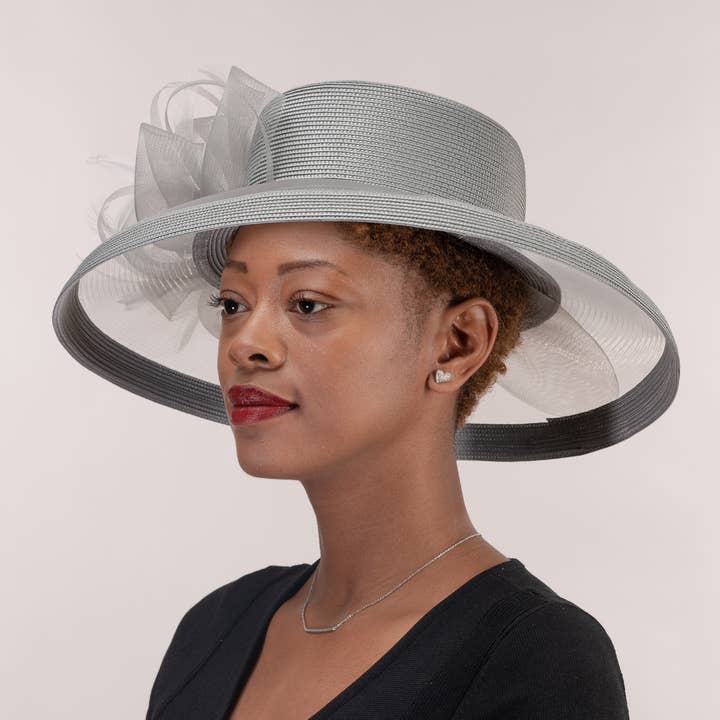 KaKyCo - Wholesale Straw hat – women's - Ribbon Bow Crinoline Brim Poly Straw Hat | 30188620