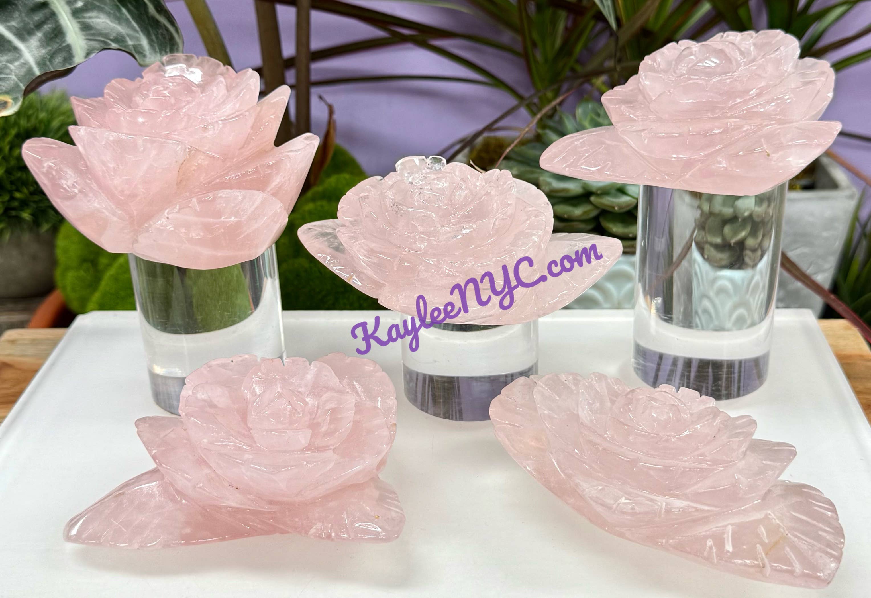 KayleeNYC - Wholesale Spiritual Stone/Crystal - 5-8 pcs Natural Rose Quartz Roses Healing Energy2