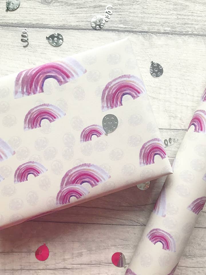 Rainbow wrapping paper for wholesale by Ruth Goodwin Designs