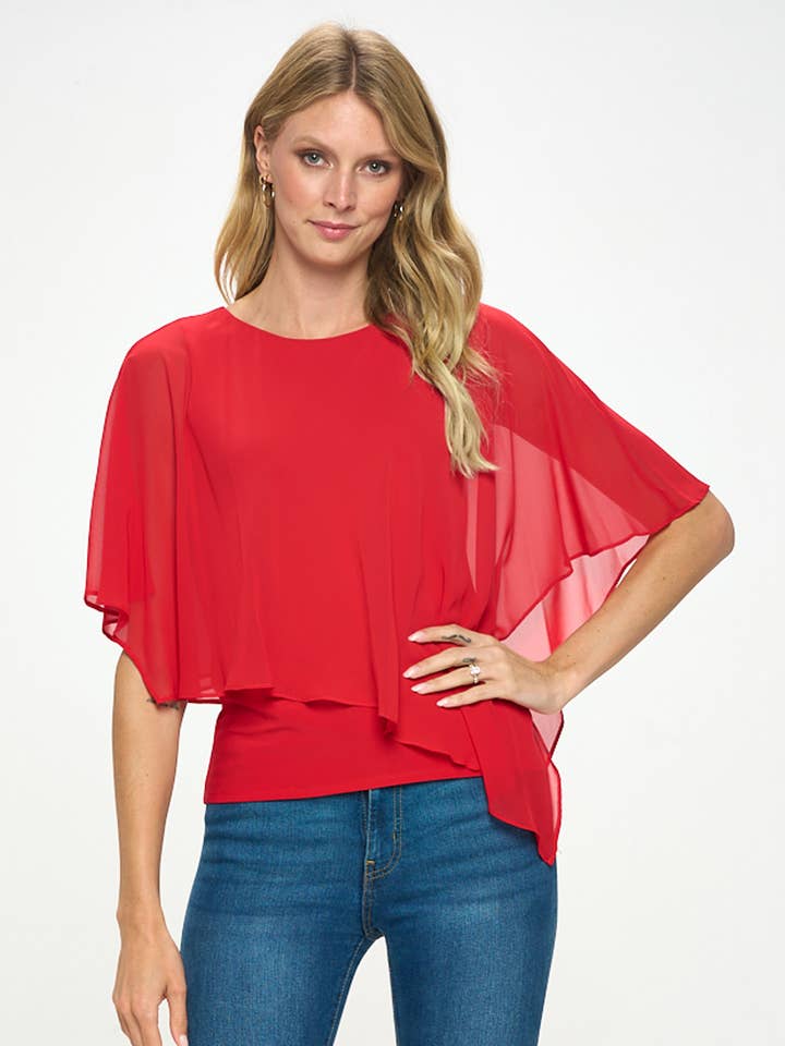 07/2004 - Wholesale Blouse - Women's - Asymmetrical Chiffon Flowy Top2