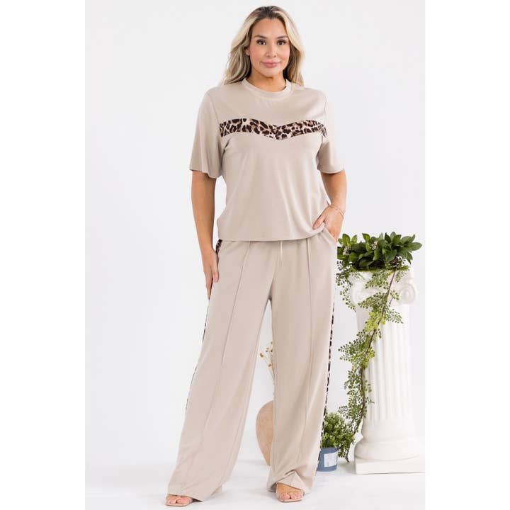 ENSEMBLE À RAYURES LÉOPARD PLUS WILD LOUNGE pour la vente par Black Pearl Clothing