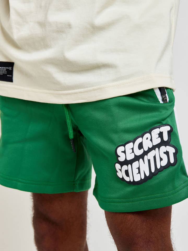 Green Track Shorts - Bubble Print for wholesale by Secret Scientist