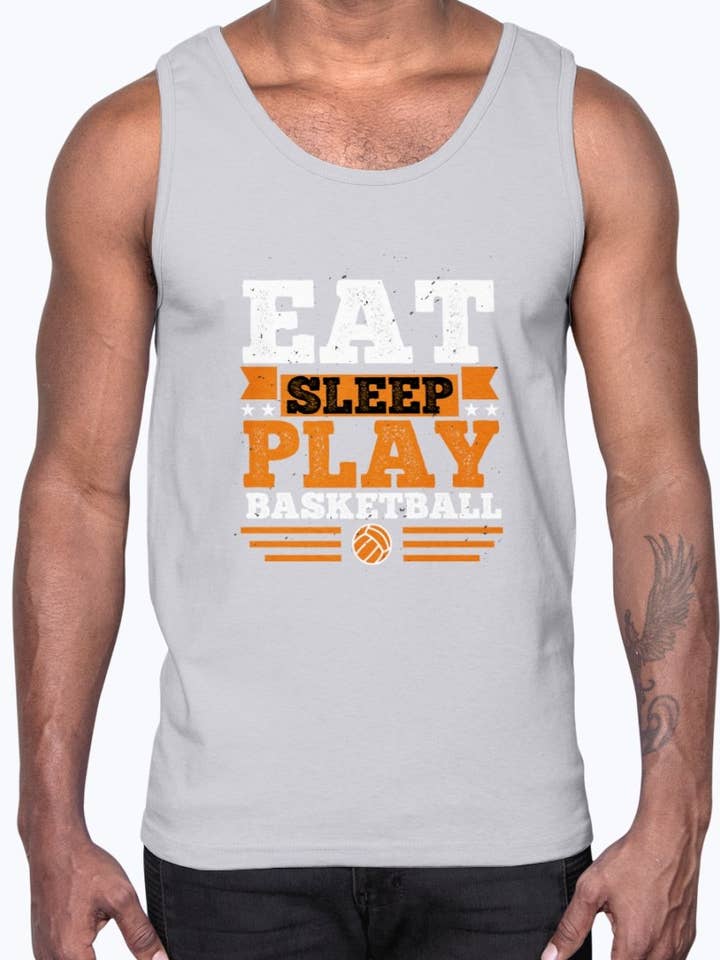 Eat, sleep, play basketball - Basketball- Cotton Tank for wholesale by tshirt unlimited