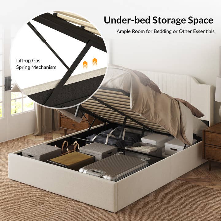 Karat Home - Wholesale Bed - Stuart Hydraulic Lift Up Platform Queen Bed19