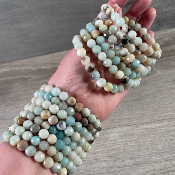 Keystone Crystals - Wholesale Beaded Bracelet - Polyhedral Gemstone Bracelet 8mm  – Assorted Crystals for Retail and Gift Shops0