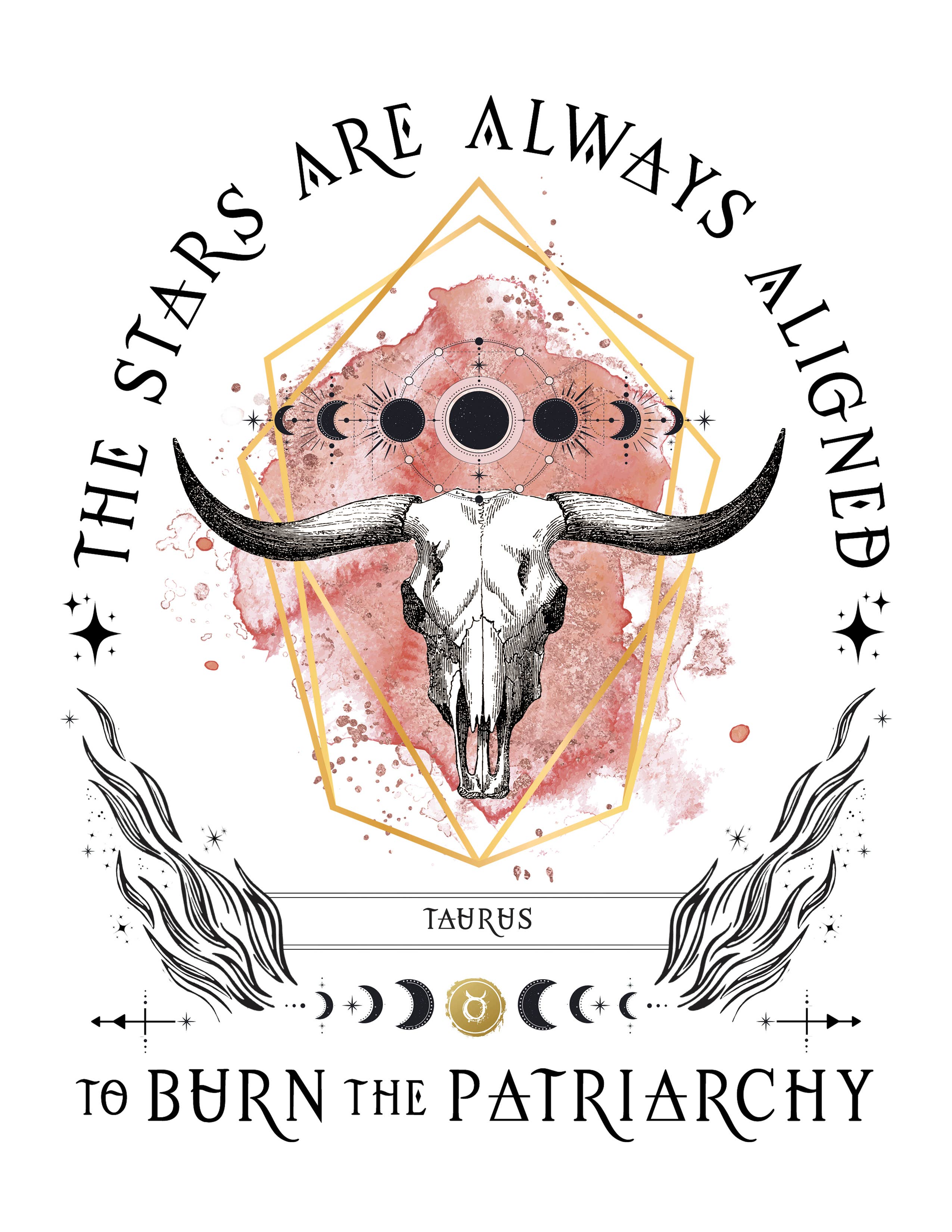 Heather Gerni Art & Design - Wholesale Postcard - Burn the Patriarchy  POSTCARD - TAURUS1