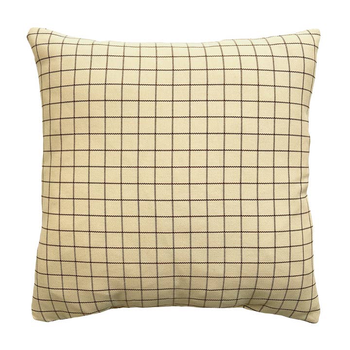 Coussin intérieur/extérieur Etta Check Cream pour la vente par ONE NINE EIGHT FIVE