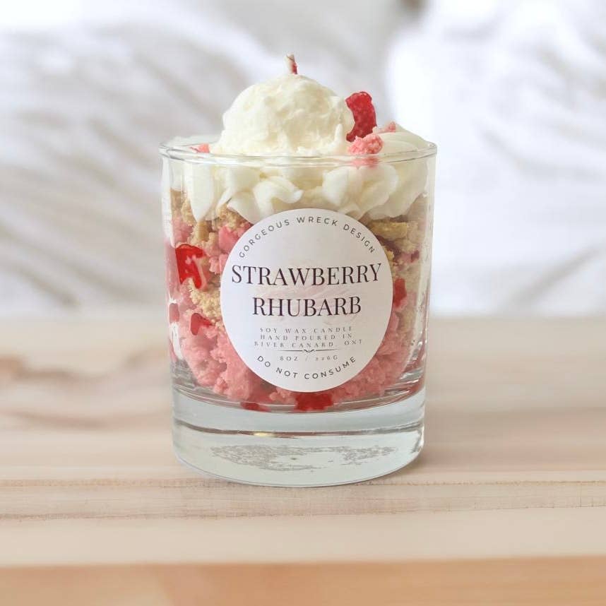 Gorgeous Wreck Design - Wholesale Novelty Candle - Strawberry Rhubarb Dessert Candle 3