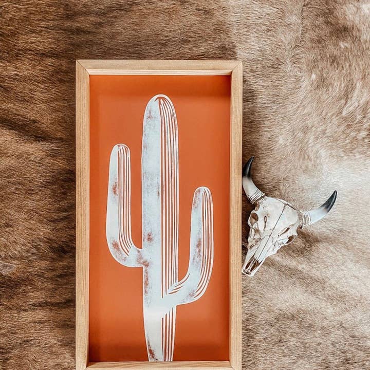 Southern Mesa Trading Co. - Venta al por mayor Letreros - Arte de Pared de Madera de Cactus Saguaro en Óxido