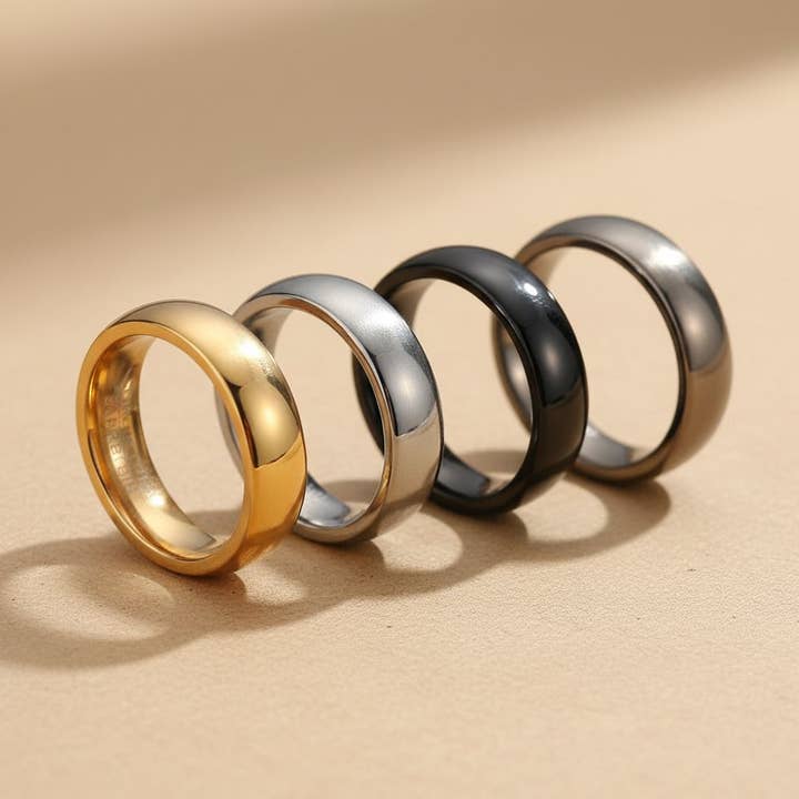 elasisters - Wholesale Jewelry Set - Vintage Curved Tungsten Ring5