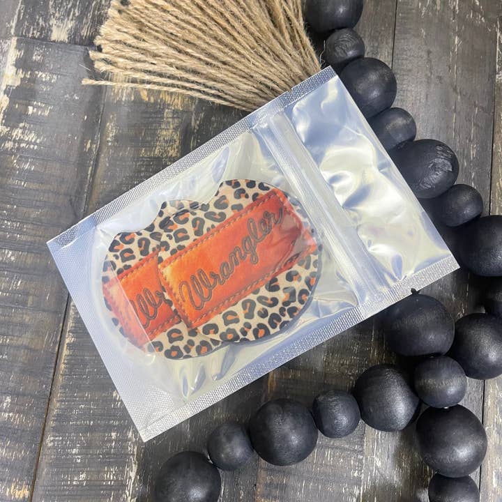 Pink August - Wholesale Car Coaster - Women's - Faux Leather Patch with Leopard Car Coasters 1