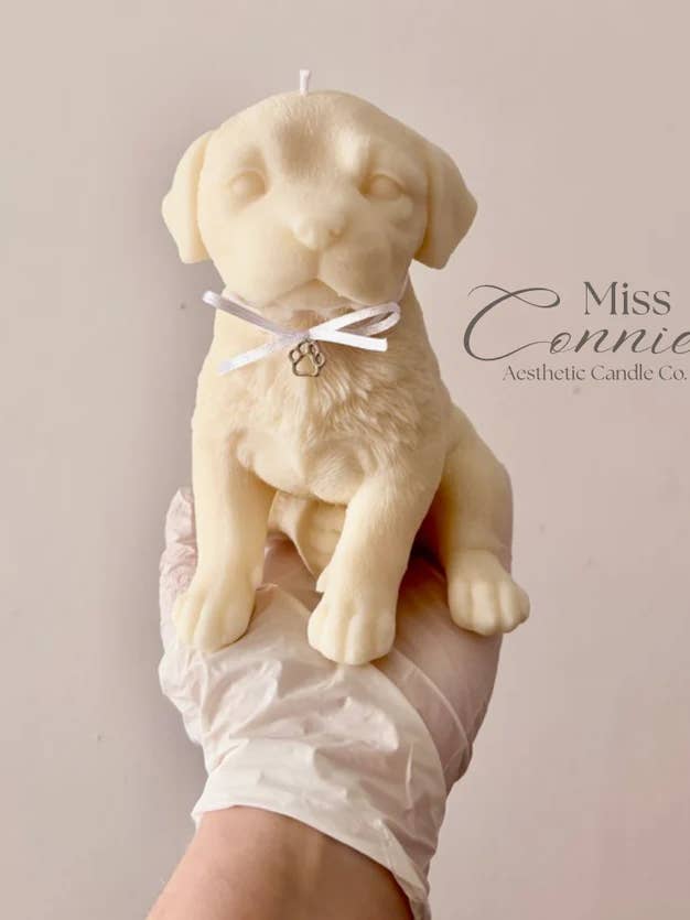 Labrador Puppy Dog Candle for wholesale by Miss Connie Candles