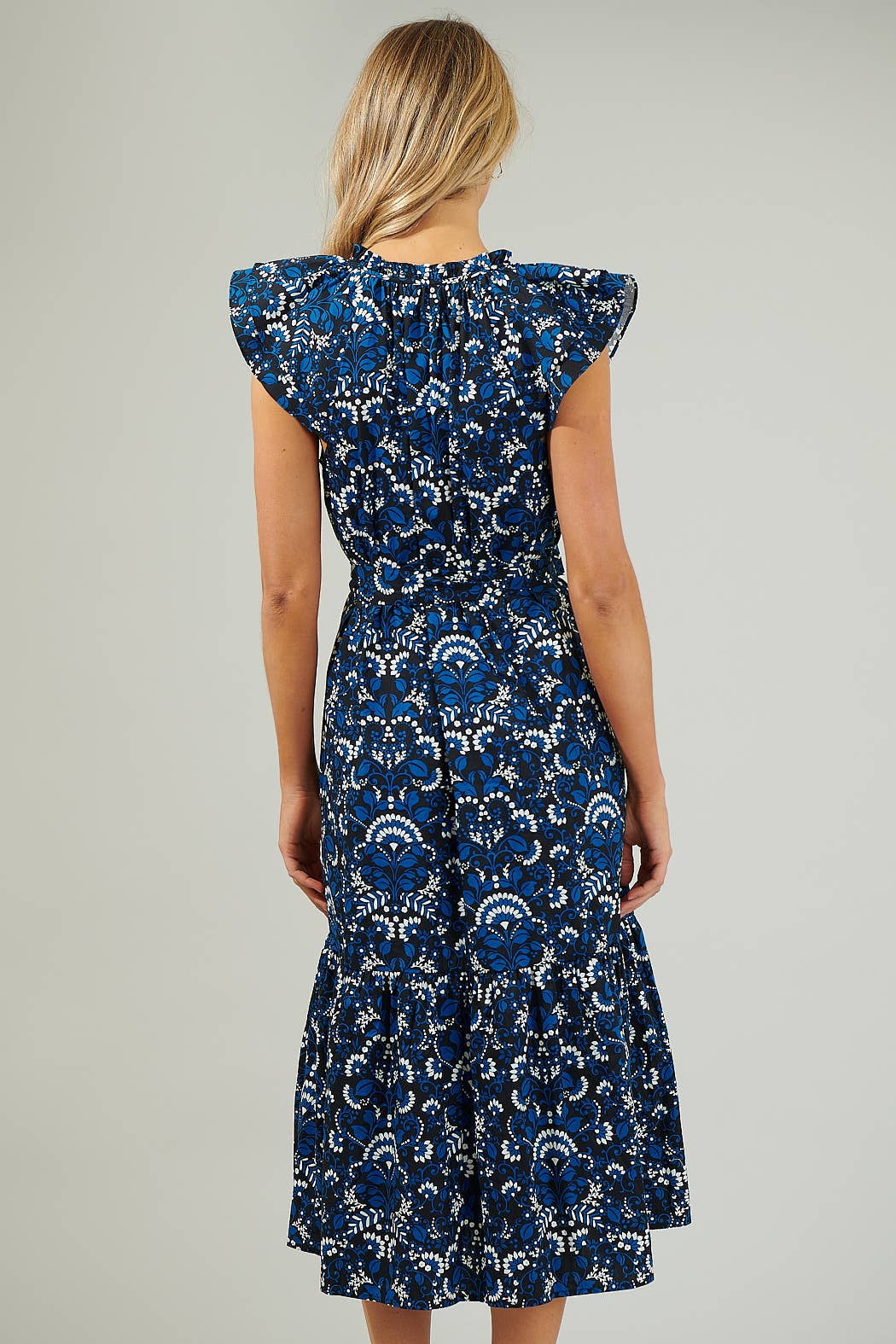 TealMulti Dynamite Floral Button Midi Dress for wholesale on Faire1