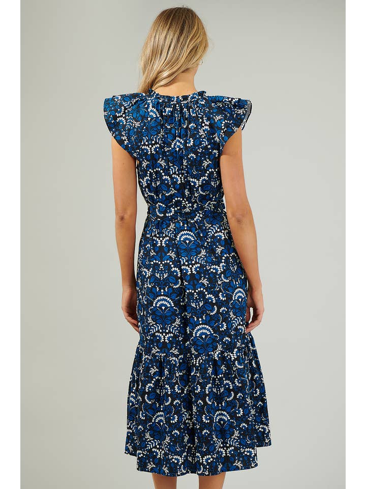 TealMulti Dynamite Floral Button Midi Dress for wholesale on Faire1