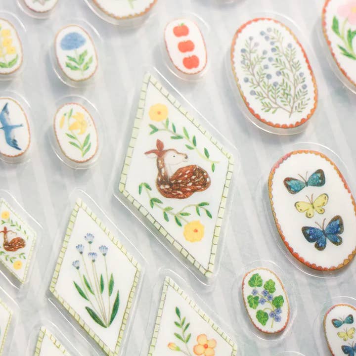 「FUNJI」In Japan - Wholesale Sticker - Midori Asano Sticker Sheet | Birds & Deer or Kitchen Design 3