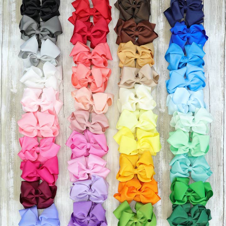 Marie Nicole Clothing - Wholesale Hair Bow - Kids - 5 Inch - Double Layer Bows 40 Piece Bundle