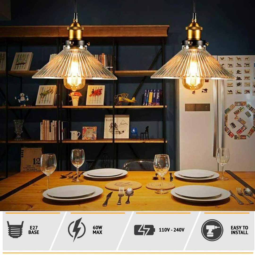 Ledsone – wholesale Chandelier/hanging light – Industrial Suspended Ceiling Lights Style Glass Pendant Lamp ~14192