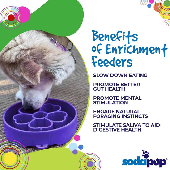 SodaPup Dog Toys - Wholesale Pet Bowl - Cat/Dog - Flower Design eBowl Enrichment Slow Feeder Bowl for Dogs3