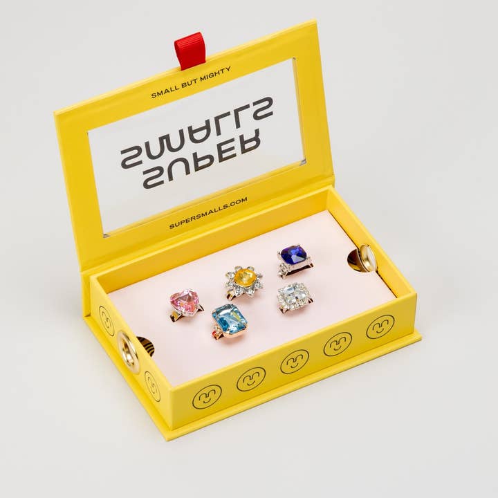 Super Smalls - Wholesale Jewelry Set - Multi-colored Gem Ring Set