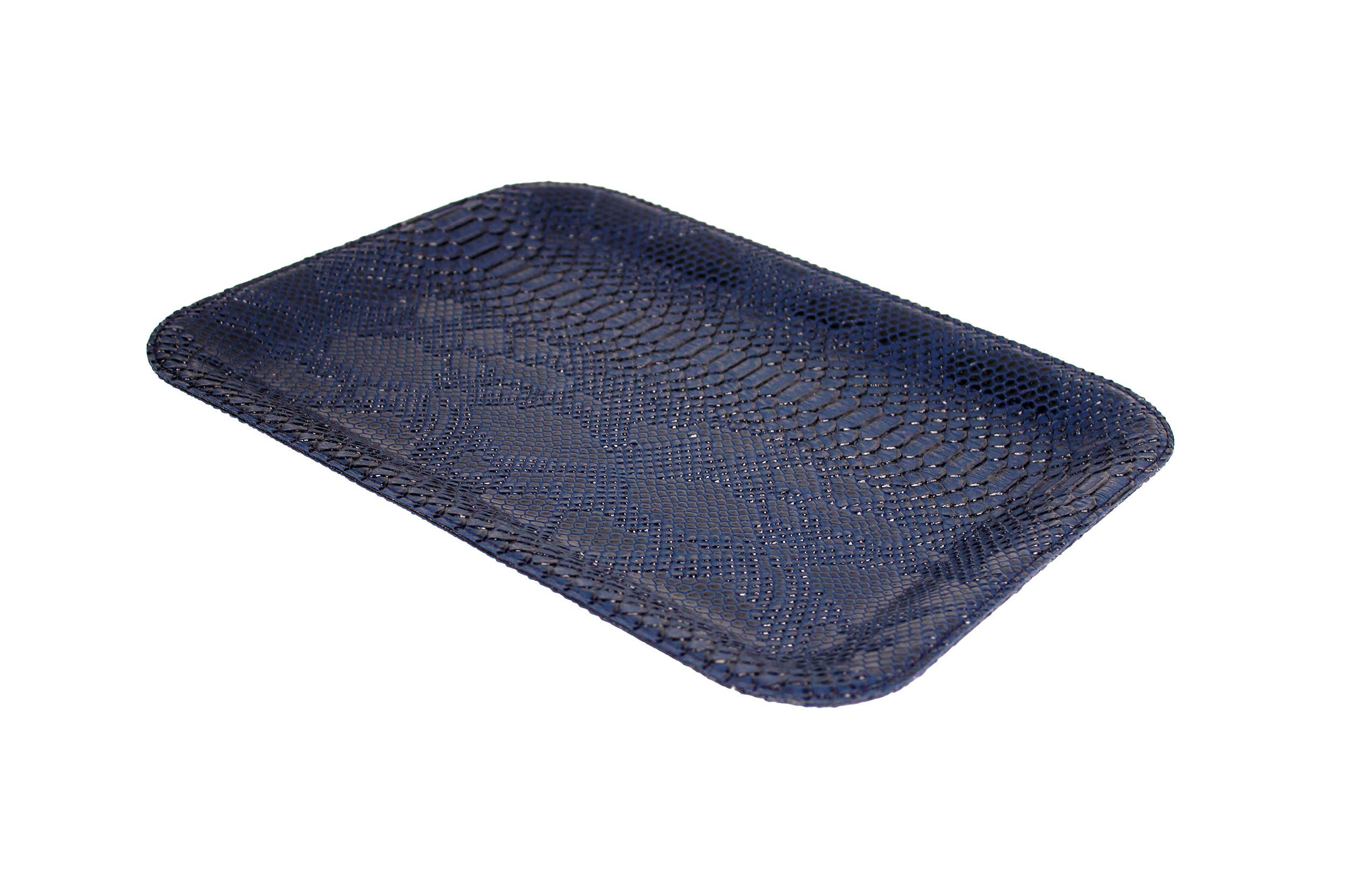 Signature Home Collection GmbH - Wholesale Serving Tray - Small flat tray, artificial leather, reptile, dark blue2