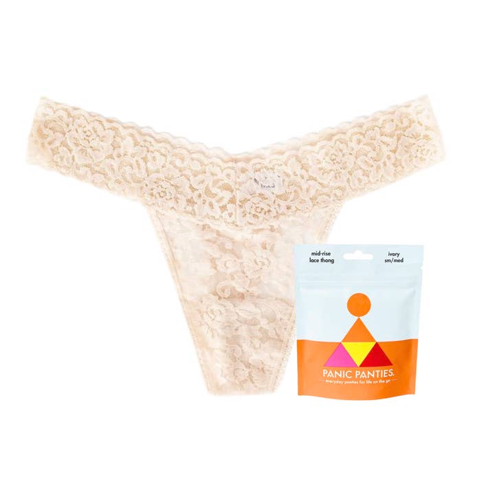 Mid-Rise Lace Thong - Panic Panties Originals for wholesale by Panic Panties