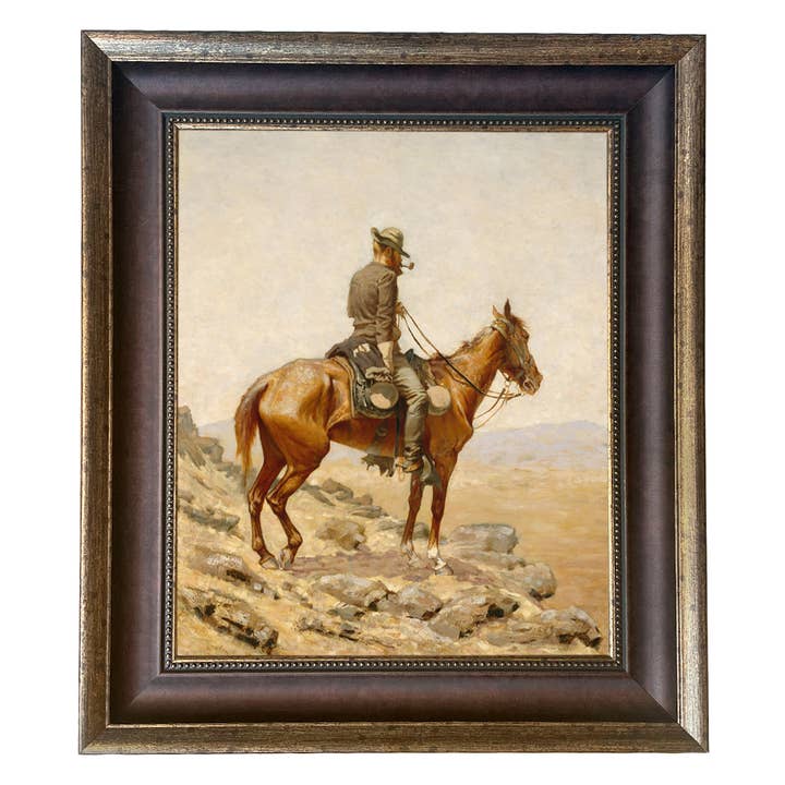 The Lookout by Frederic Remington Framed Vintage Print for wholesale by Madison Bay Co. - Historical Home Decor Reproductions