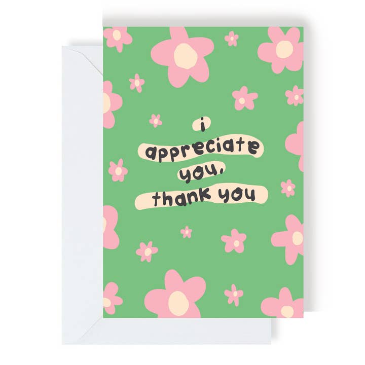 I Appreciate You, Thank You Card for wholesale by The Playful Indian