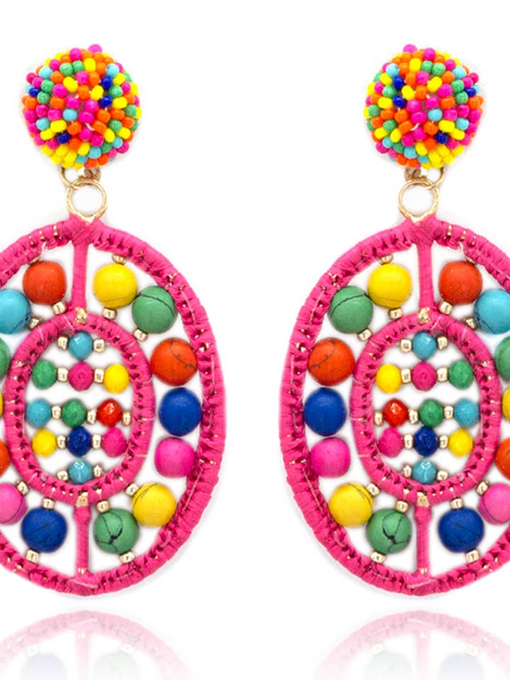 Brincos de poste de padrão frisado por atacado de Suzie Q USA