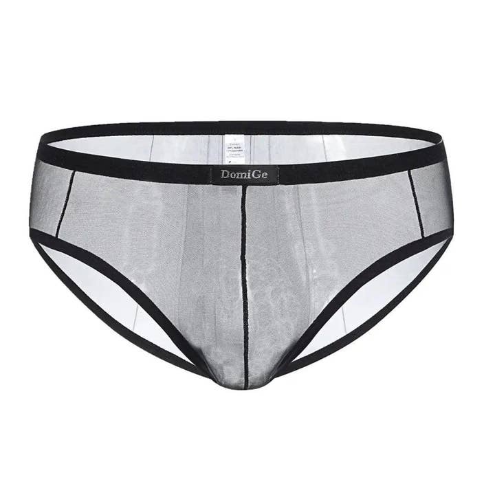 DomiGe - Vente Sous-vêtements – homme - Slips transparents pour hommes avec logo, ceinture élastique et pochette profilée, sous-vêtements masculins7
