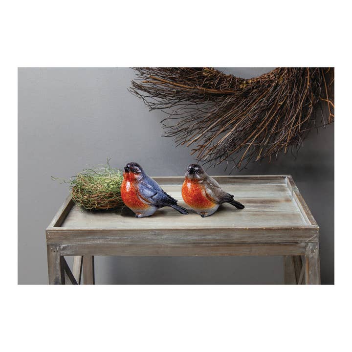 Manual Woodworkers and Weavers, Inc. - Wholesale Decorative Figurine - Rockin Robin Polystone Robins - Set of 2