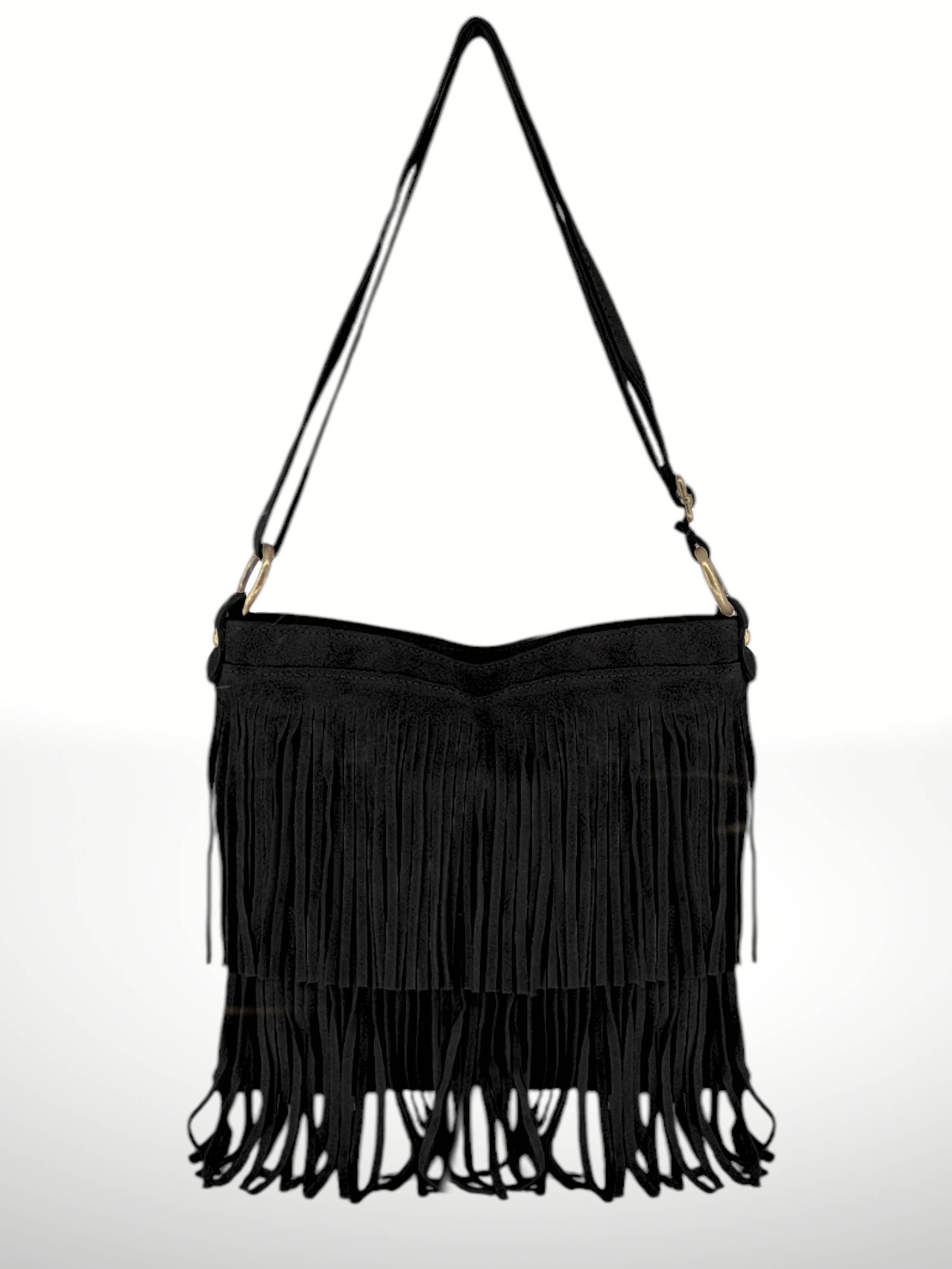 ITALIAN'S LEATHER - Wholesale Crossbodytas - Dames - Suède leren tas Cascade met franjes7