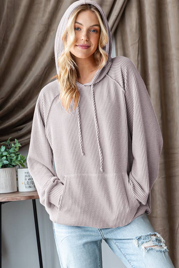 HEIMISH – wholesale Hoodie - Dam – ET7665-14 LÅNGPUFFÄRMAD MASSIV URBAN RIBBAD HUVTRÖJA19