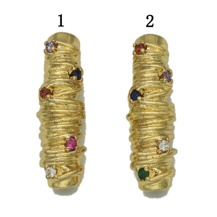 Perles d'espacement de roulement de fil d'or cz, Sku #LK681 pour la vente par BestBeads&Beyond