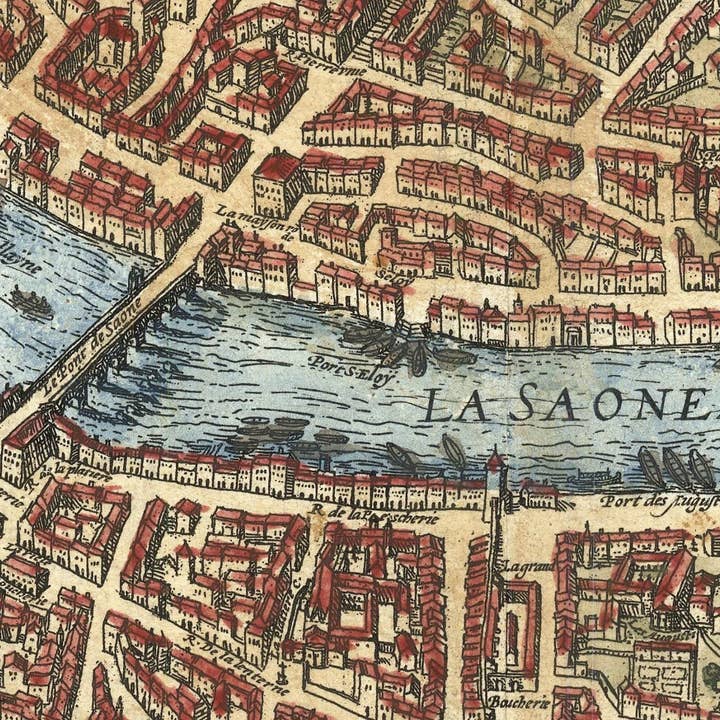 OldCityPrints - Old Maps and Posters - Wholesale Art Print - Old Map of Lyon France 1593 Vintage Map of Lyon | Vintage Map Wall Art Print2