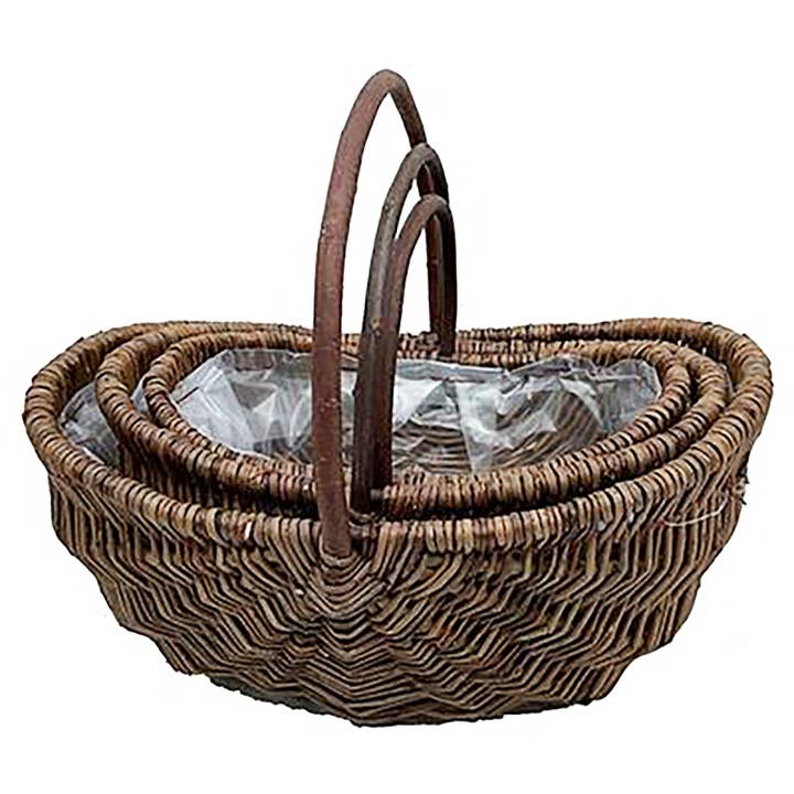 S/3 Willow Baskets - L:D13.5x6.5" M:D10.5x6" S:D8x5" for wholesale by A&B Home Group Inc.