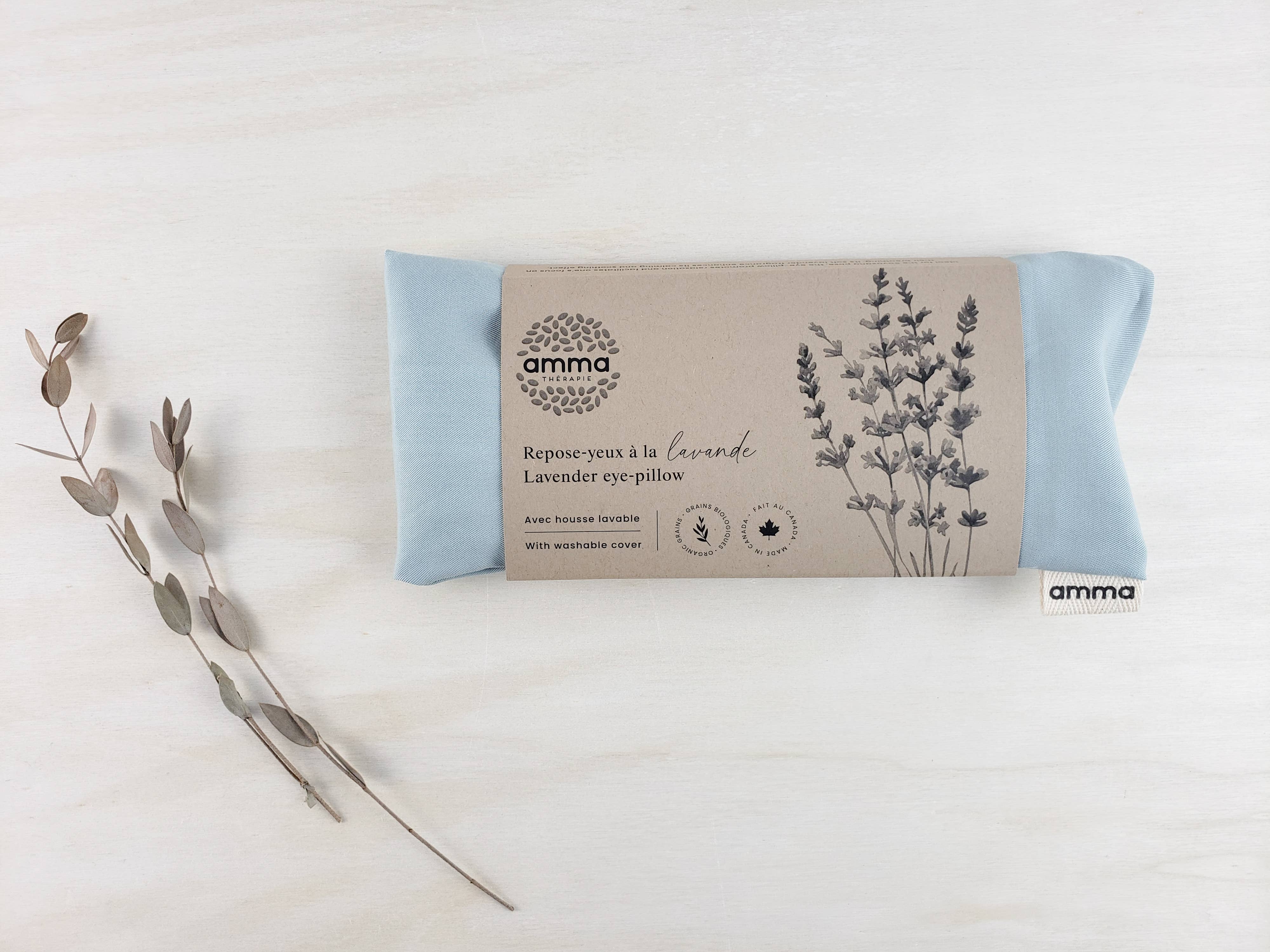 Amma Thérapie - Vente Oreiller de spa/de thérapie - Coussin pour les yeux à la lavande avec housse lavable en Tencel5