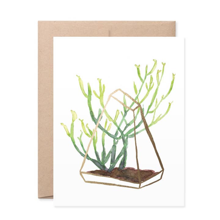 Golden Terrarium Giana - Blank Card for wholesale by Lake Erie Design Co.