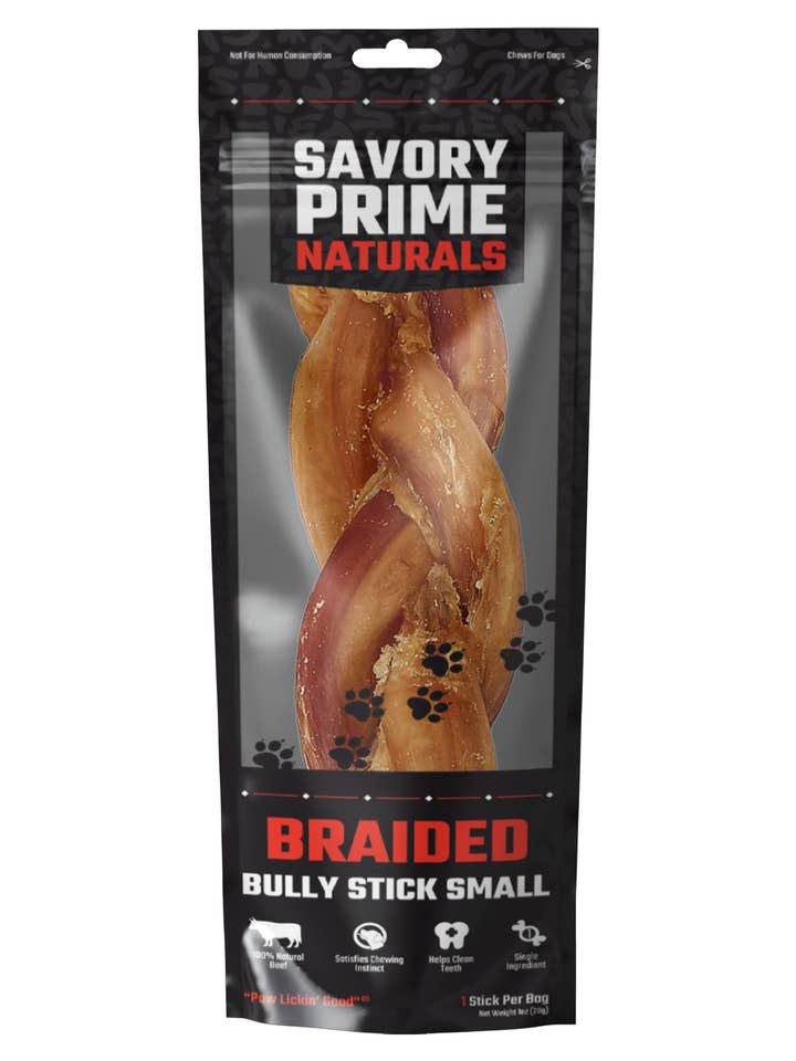 Naturals Braided Bully Stick Small for wholesale by Savory Prime