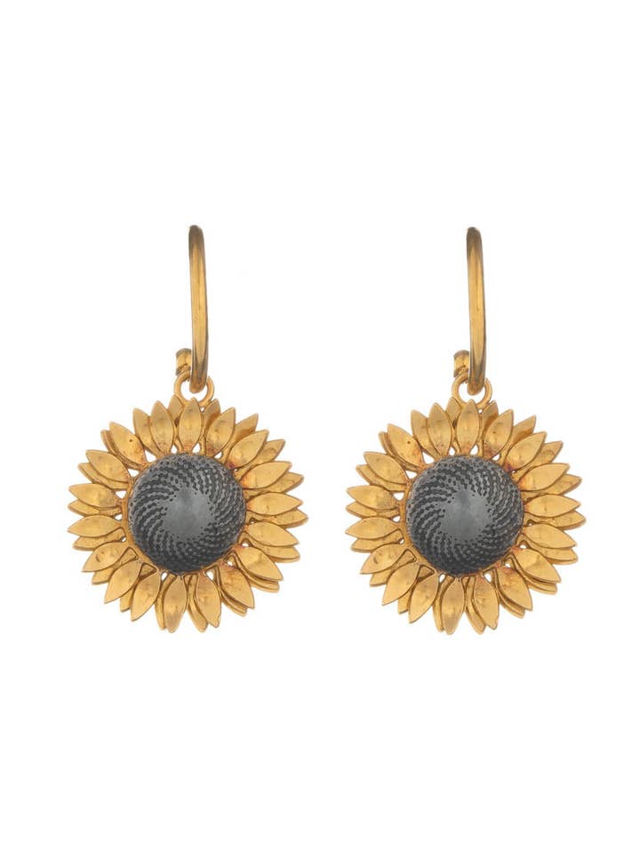 Solsikke på Hoops for engroshandel hos Amanda Coleman Jewelry