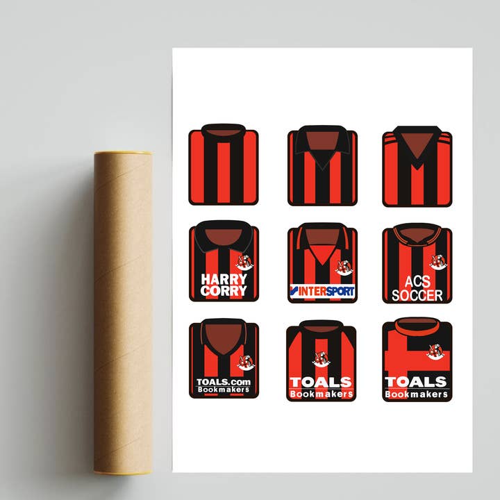 Crusaders Kits A3 Print for wholesale by niclasico.co.uk